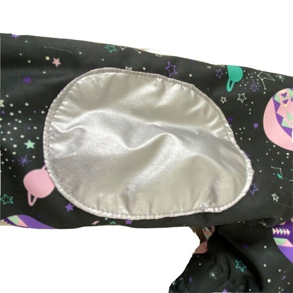 Cat & Jack Infant size 12 months Hooded Puffy Jacket Black Stars Solar System - Picture 3 of 10